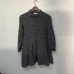 Zara Girls Plaid Long Shirt